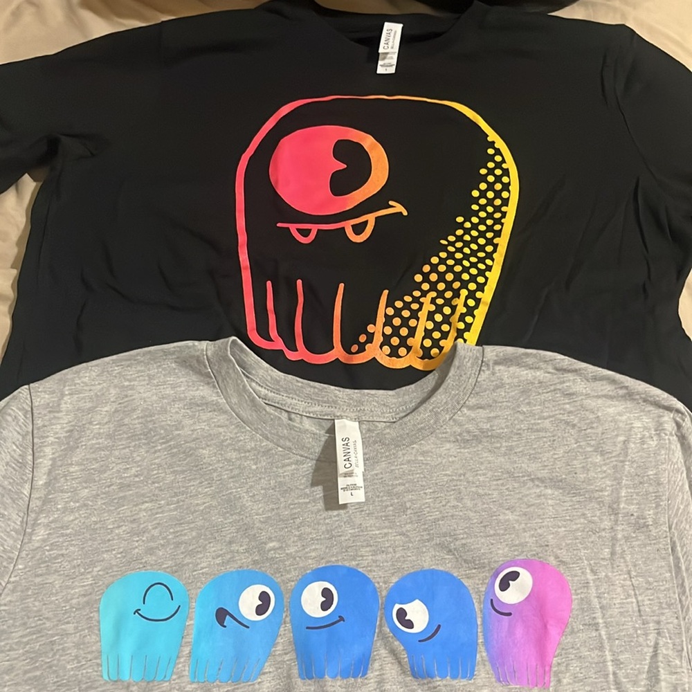 Pacman Ghost BOTH T-Shirts NEW Limited Edition 2023 2024 Video Game icon pac man